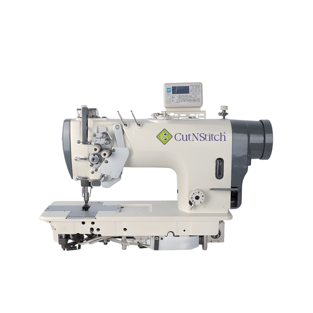 DOUBLE NEEDLE SEWING MACHINE WITH SPLIT NEEDLE BAR SMALL HOOKBIG HOOK